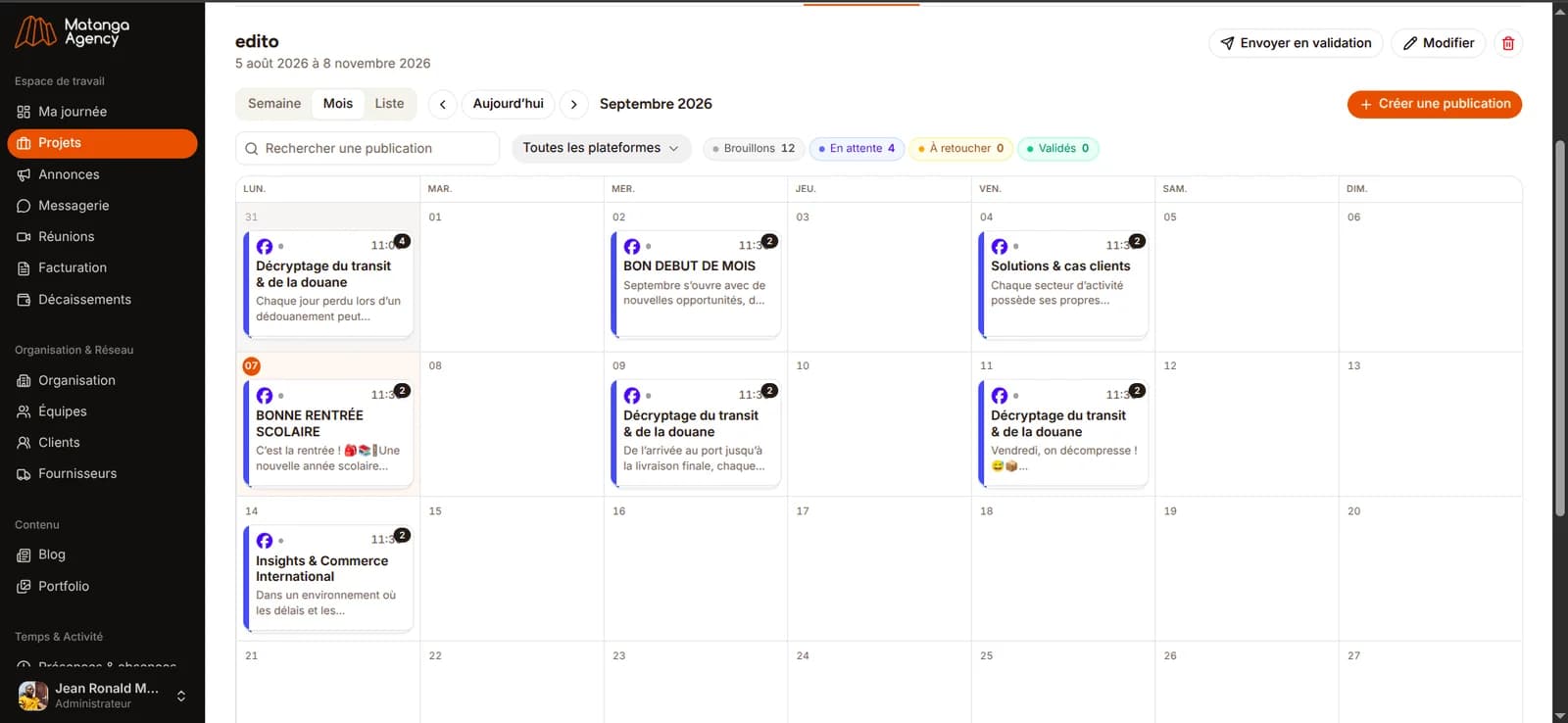 A month of the content calendar, post by post